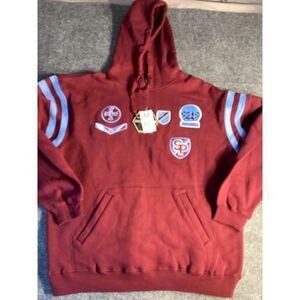 South Pole 21 Hoodie Mens XL Burgundy Knit Ribbed Hem & Cuff Drawstring Pullover